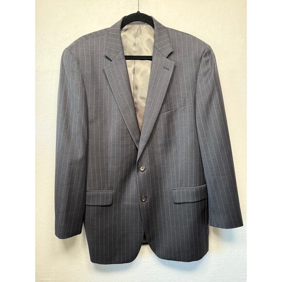 Lauren Ralph Lauren Navy Pinstripe Jacket Size 42L, 100% Wool - Picture 1 of 7